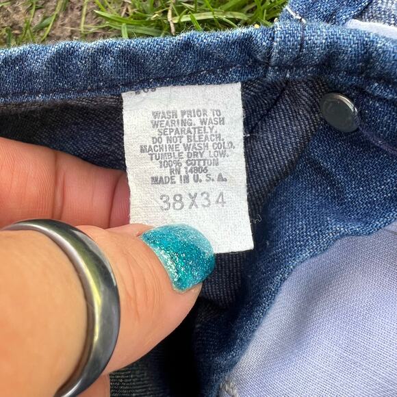 Vintage 70s? Carhartt Made in USA 38x34 denim jean overalls - Picture 5 of 7